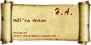 Héra Anton névjegykártya